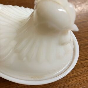 White Glass Bird Figurine